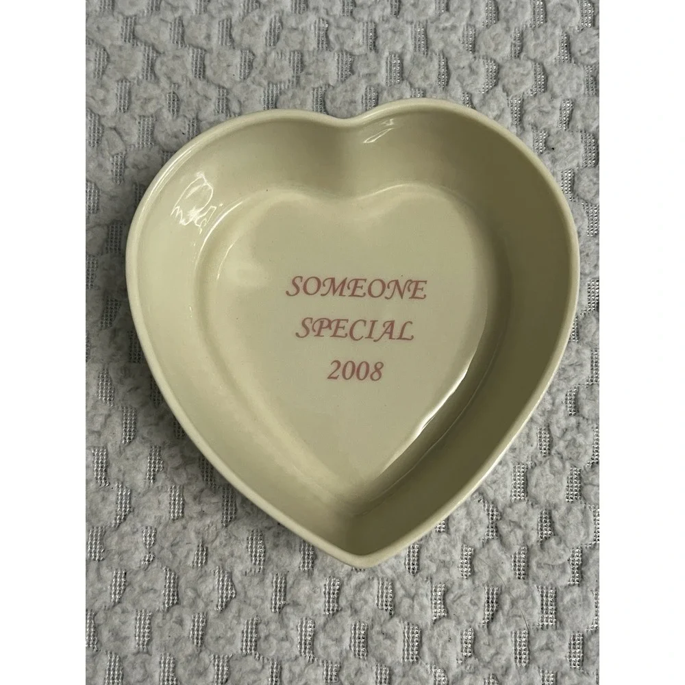 BELLEEK Primrose Heart Shaped Trinket Box Shamrock Yellow Rose Porcelain Jewelry